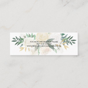 Carte De Visite Mini Site Web du bouquet de rose blanc