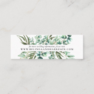 Carte De Visite Mini Site Web rustique de mariage d'eucalyptus de