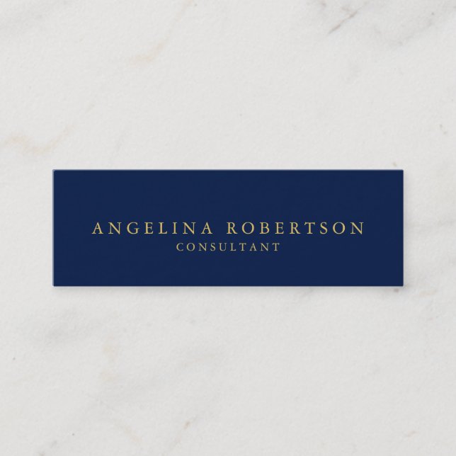 Carte De Visite Mini Skinny Dark Blue Gold Professional tendance (Devant)