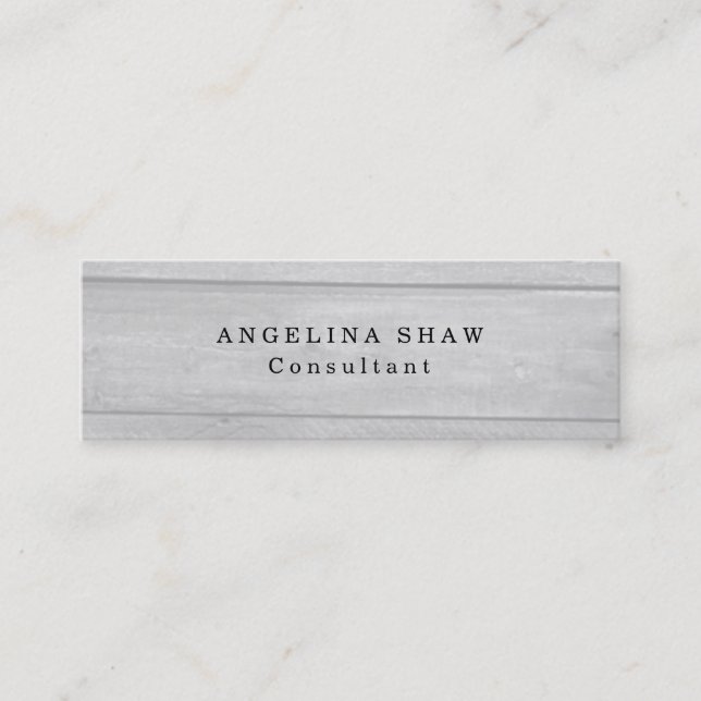 Carte De Visite Mini Skinny Grey Wood Classique Créatif Professionnel (Devant)