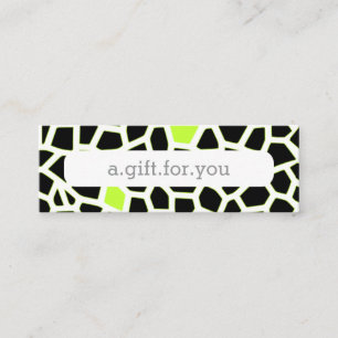Carte De Visite Mini Snake Skin Grey Mosaïque verte Motif Remise Cadeau