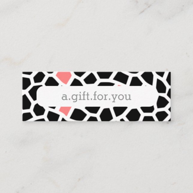 Carte De Visite Mini Snake Skin Gris Rose Mosaïque Motif Remise Cadeau (Devant)