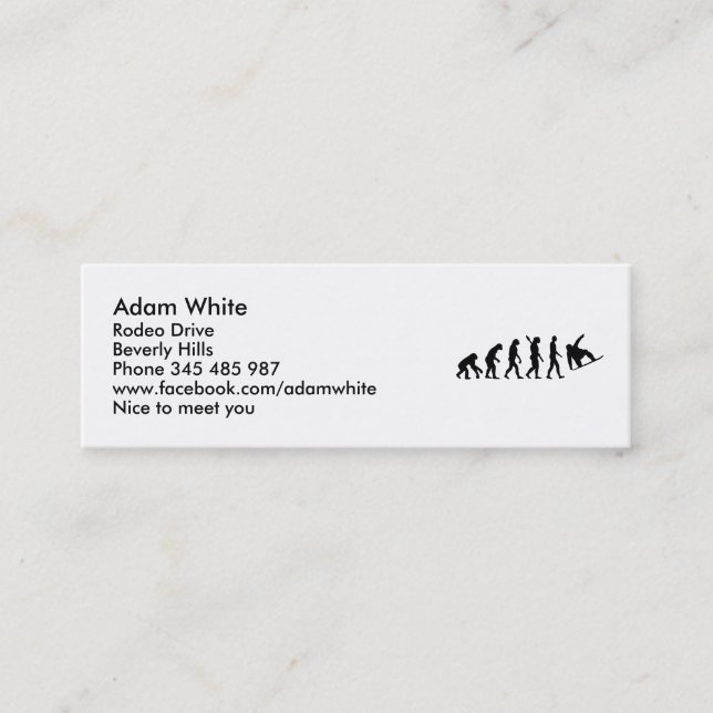 Carte De Visite Mini Snowboarding d'évolution (Devant)