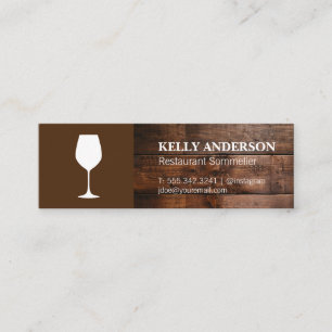 Carte De Visite Mini Sommelier de vin Bois