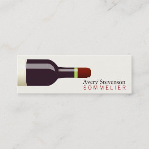 Carte De Visite Mini Sommelier en bouteille de vin rouge