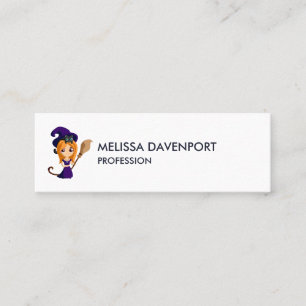 Carte De Visite Mini Sorcière mignonne en Casquette violet Halloween