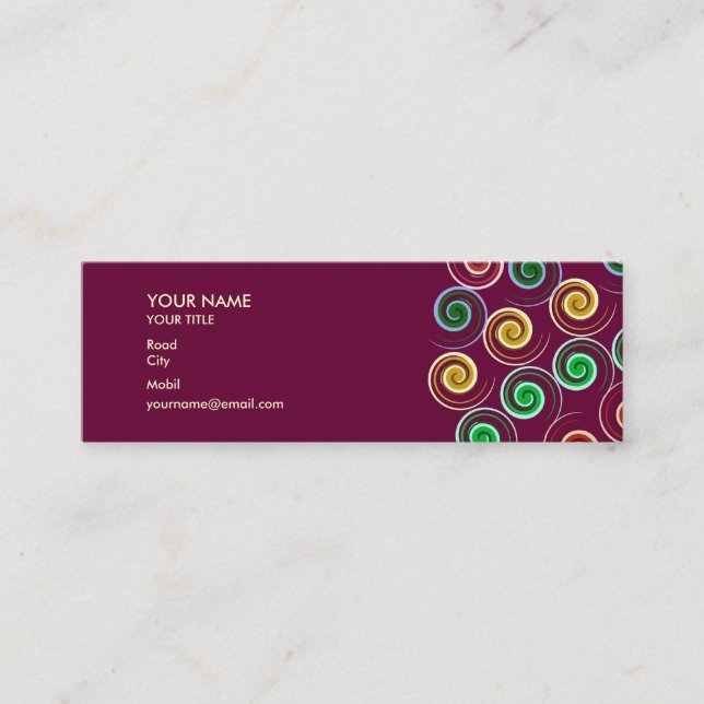 Carte De Visite Mini Spirales colorées| Design (Devant)