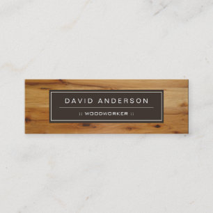 Carte De Visite Mini Style Bois Grain Woodgrain Look Mini Compact