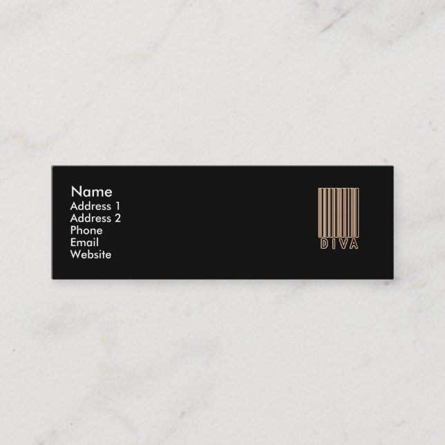 Carte De Visite Mini Style de code barres de diva (Devant)