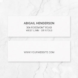 Carte De Visite Mini Style minimaliste moderne noir et blanc Basic 10 |