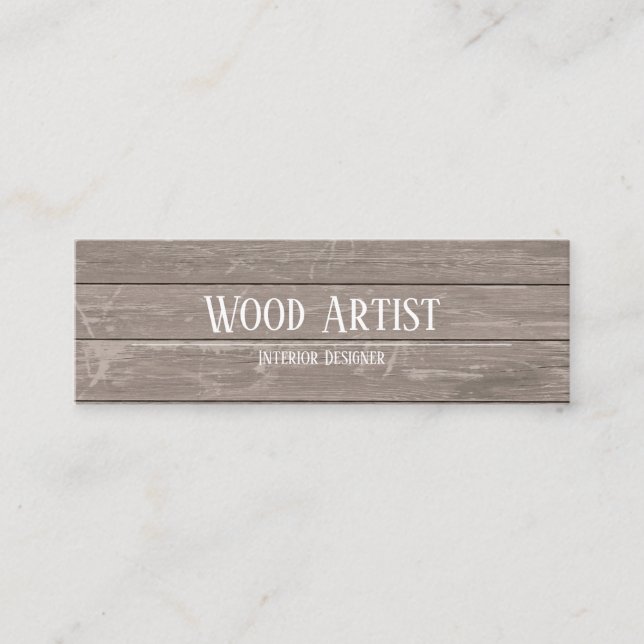 Carte De Visite Mini Style texture en bois (Devant)