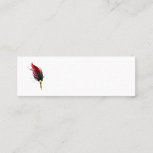 Carte De Visite Mini Stylo rouge en plumes avec nib or