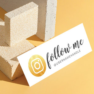 Carte De Visite Mini Suivez-moi Social Media Instagram Gold