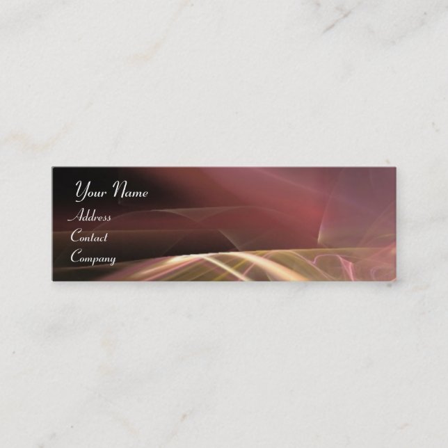 Carte De Visite Mini SWIRL MONOGRAM Vibrant rose noir rose antique roug (Devant)
