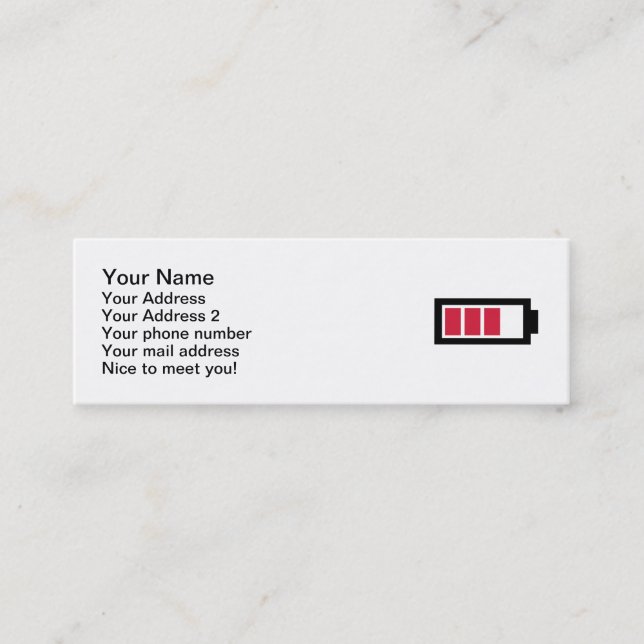 Carte De Visite Mini Symbole de batterie (Devant)