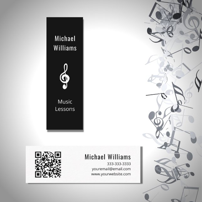 Carte De Visite Mini Symbole de Clef Treble de l'enseignant de musique  (Créateur téléchargé)