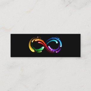 Carte De Visite Mini Symbole de l'infini de comètes arc-en-ciel