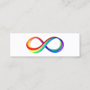 Carte De Visite Mini Symbole d'infinité arc-en-ciel stratifié