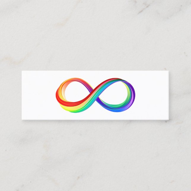 Carte De Visite Mini Symbole d'infinité arc-en-ciel stratifié (Devant)