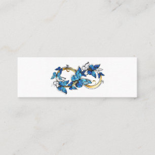 Carte De Visite Mini Symbole infini de papillons Morpho bleus