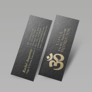 Carte De Visite Mini Symbole OM en noir et or intégré instructeur de Yo