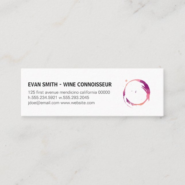 Carte De Visite Mini Tache de vin colorée (Devant)
