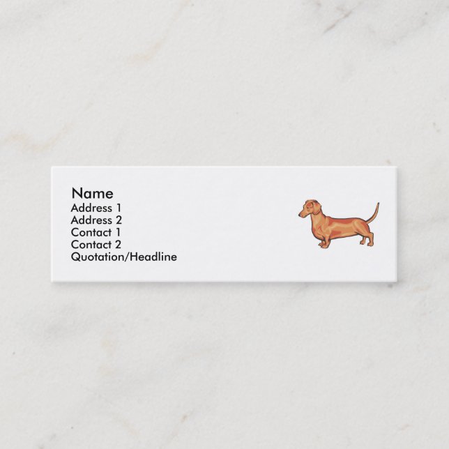 Carte De Visite Mini Teckel (Devant)