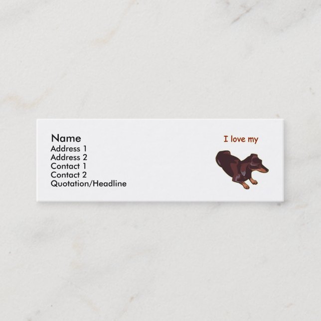 Carte De Visite Mini Teckel (Devant)