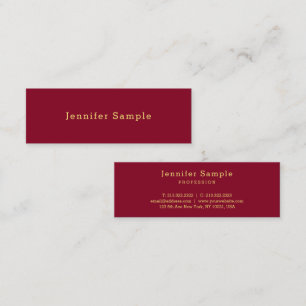 Carte De Visite Mini Tendance Élégant Moderne Design Simple Texte Or