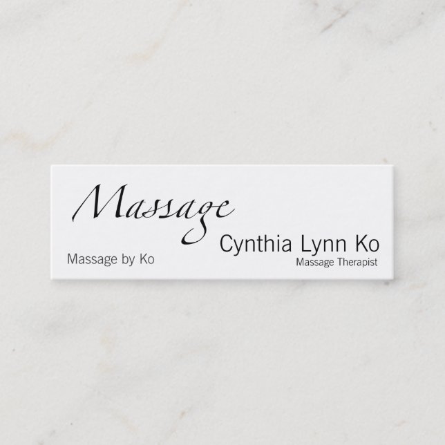 Carte De Visite Mini Texte de massage avec AMTA (Devant)