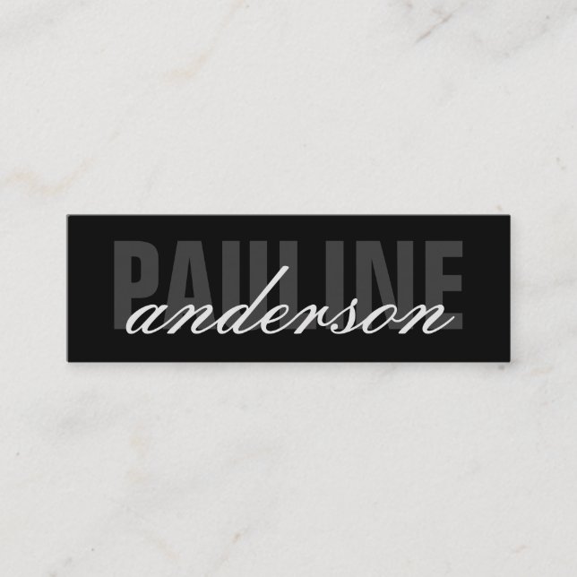 Carte De Visite Mini Texte gras et élégant (Devant)