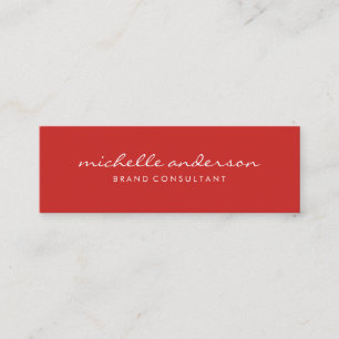 Carte De Visite Mini Texte rouge gras minimaliste