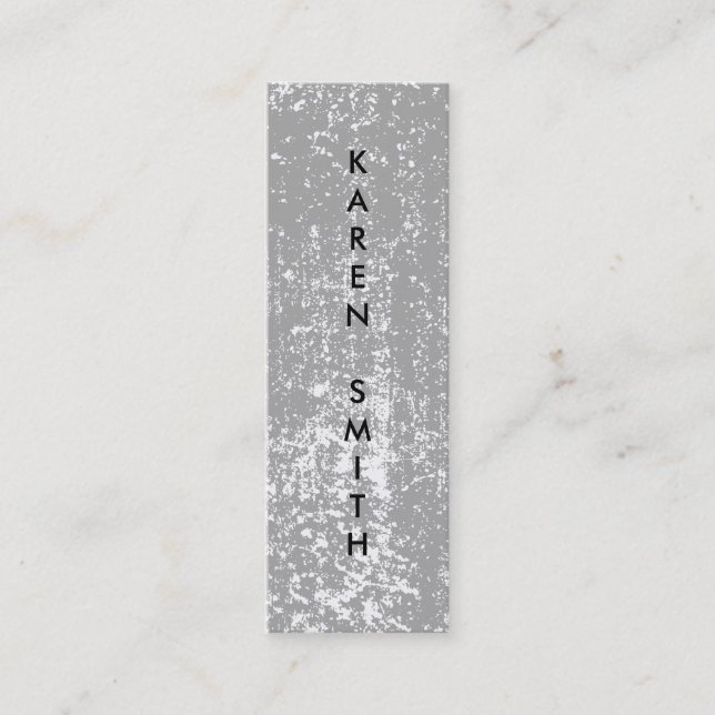 Carte De Visite Mini Texte vertical Style moderne Grunge (Devant)