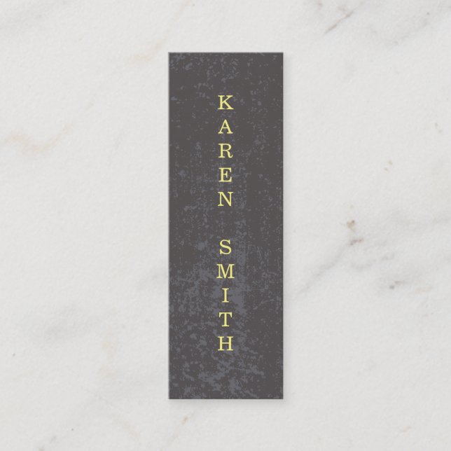 Carte De Visite Mini Texte vertical Style moderne Grunge (Devant)