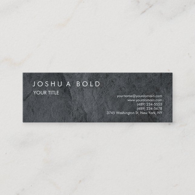 Carte De Visite Mini Texture gris clair mince Professionnel Moderne (Devant)