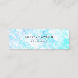 Carte De Visite Mini Texture minimaliste moderne bleu blanc Grunge