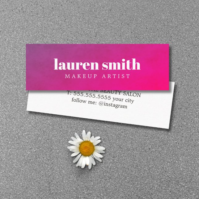 Carte De Visite Mini Texture moderne et élégante Artiste maquillage ros (Créateur téléchargé)