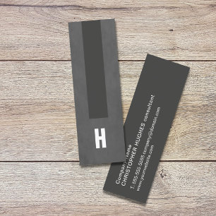 Carte De Visite Mini Texture moderne Gris Gris Gris Consultant Monogram