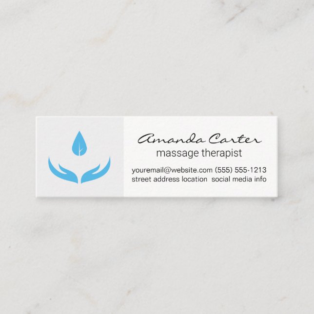 Carte De Visite Mini Thérapeute de massage | Santé (Devant)