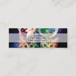 Carte De Visite Mini Three cats and the moon