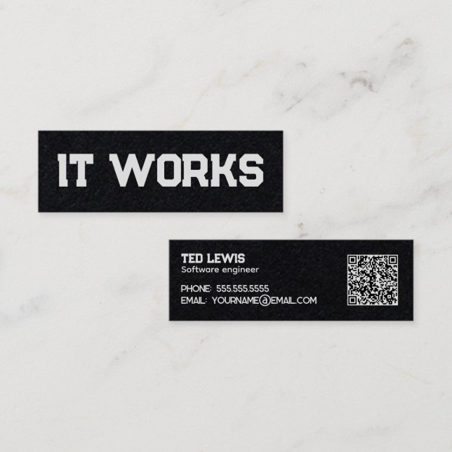 Carte De Visite Mini TI Fonctionne QR (Devant / Derrière)