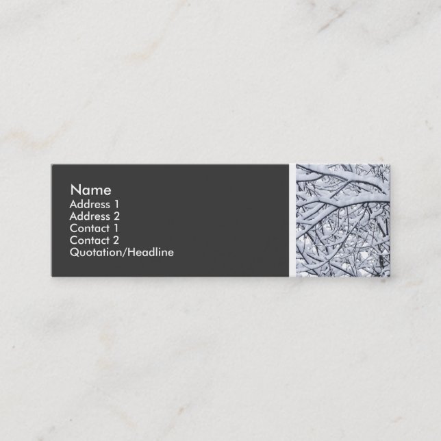 Carte De Visite Mini Ton texture - Branches neigeuses (Devant)