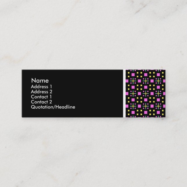 Carte De Visite Mini Ton texture - Terrazzo Motif 011 - Noir (Devant)
