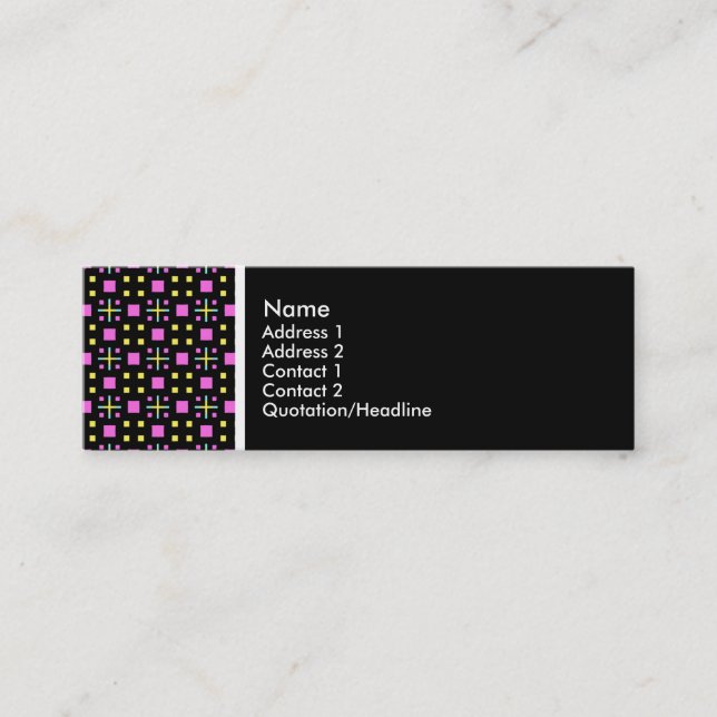 Carte De Visite Mini Ton texture - Terrazzo Motif 011 - Noir (Devant)