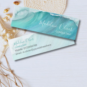 Carte De Visite Mini Travel Ocean Waves Beach Blue Modern