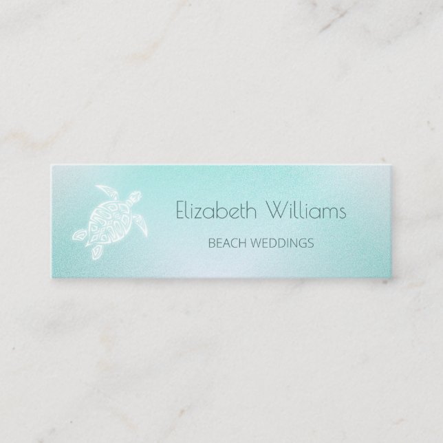 Carte De Visite Mini Turquoise blanche (Devant)