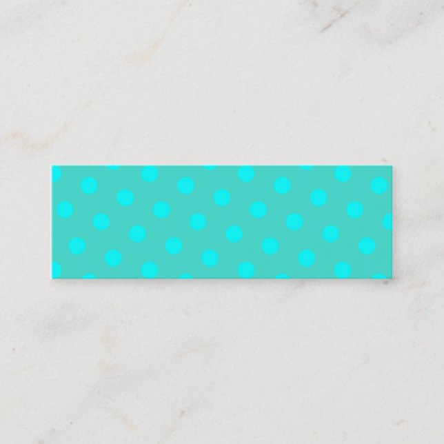 Carte De Visite Mini Turquoise et Pois Aqua (Devant)