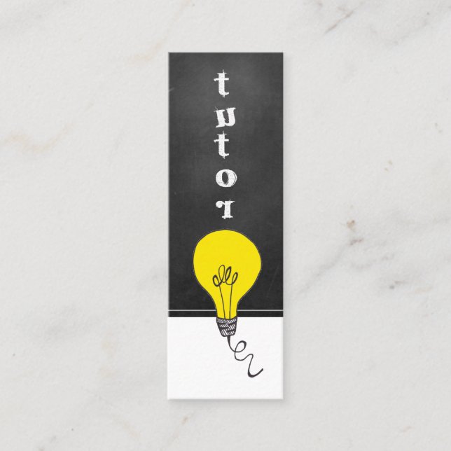 Carte De Visite Mini Tuteur Ou Enseignant Lampe Chalkboard Whimsical (Devant)