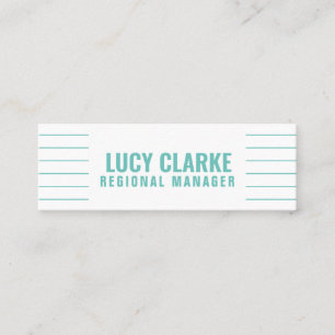 Carte De Visite Mini Twitter personnalisé "Bandes Turquoise"