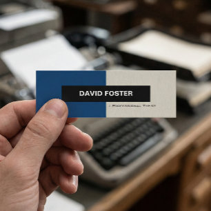 Carte De Visite Mini Typist Professionnel - Simple Élégant Design